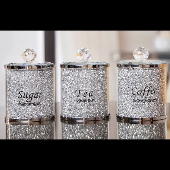 Kitchen Canister Set Sparkly Bling New